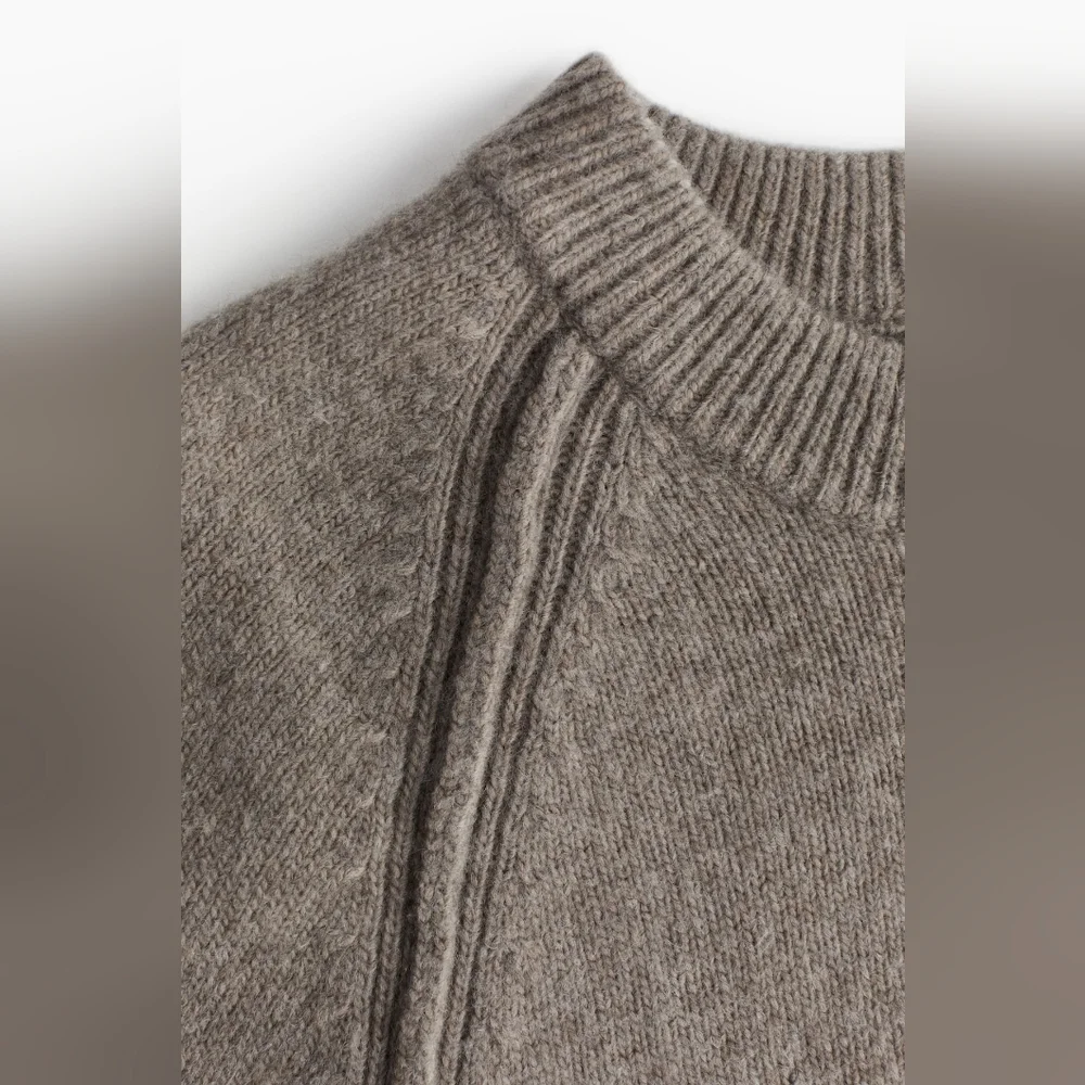 H&M Taupe Melange Cozy Knit Bodycon Longline Sweater Dress XS. - Picture 3 of 10